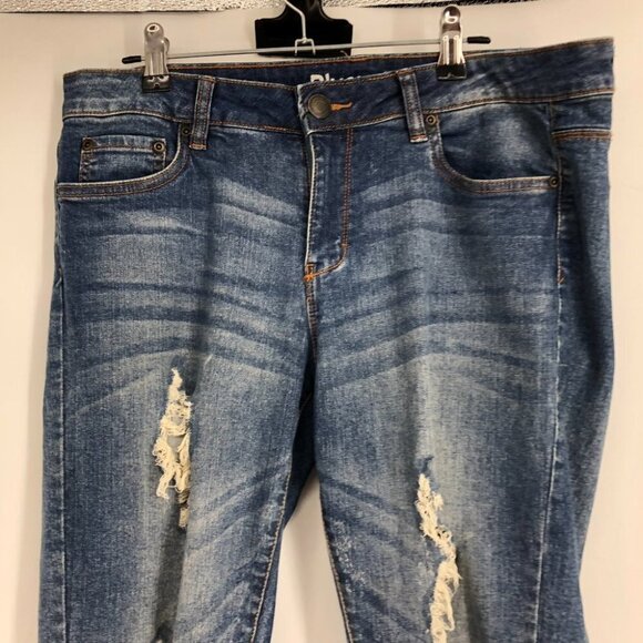 Bluenotes Lauren Mid rise Crop Skinny Distressed Jeans Size 30 - Picture 11 of 13